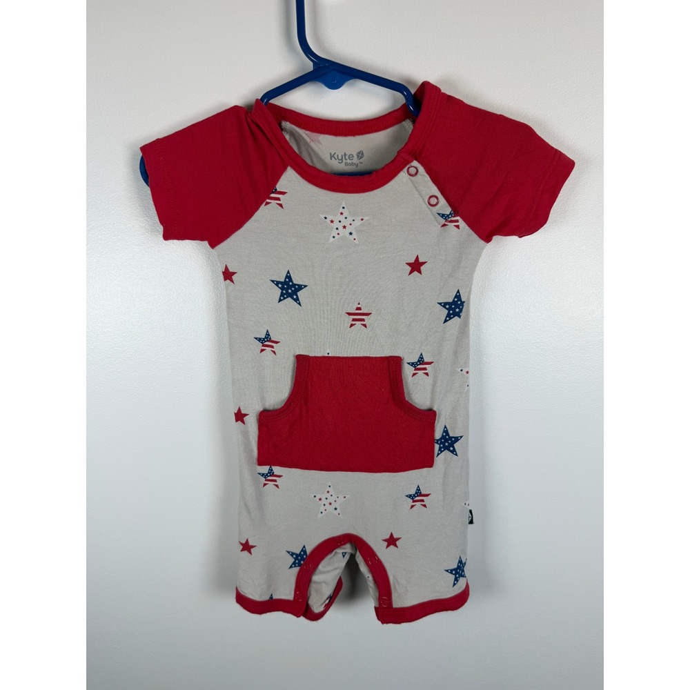 Kyte Baby Patriotic Star Bamboo Shortall 6-12 Months